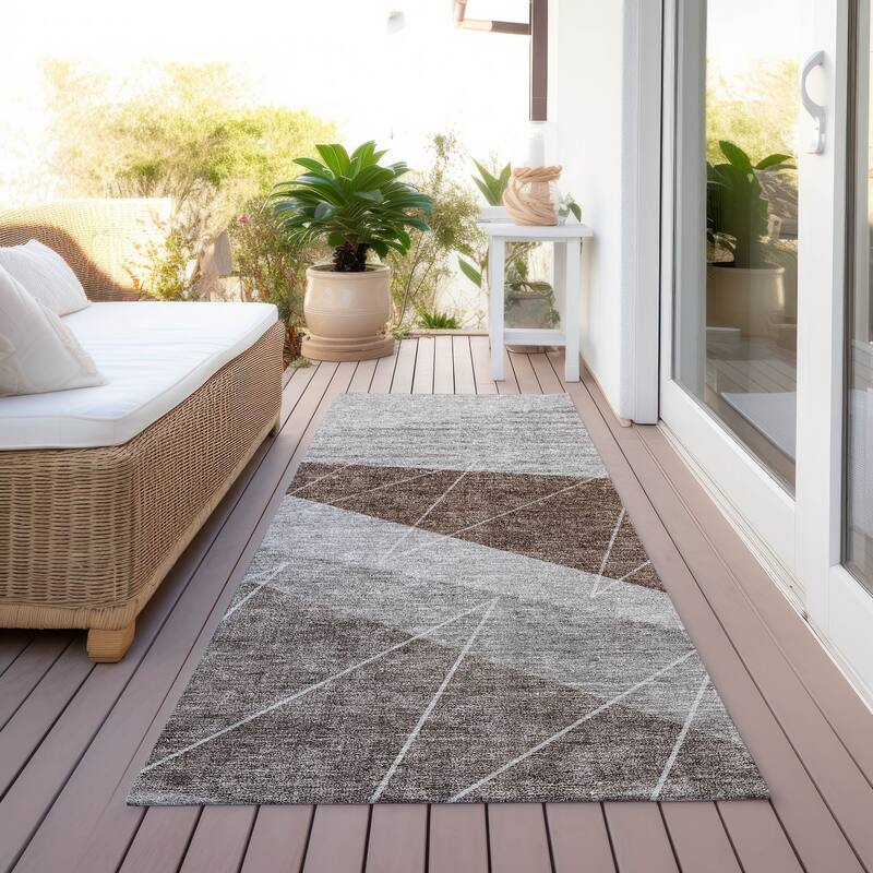 Machine Washable Indoor/ Outdoor Chantille Modern Prism Rug