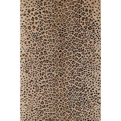 Erin Gates by Momeni Woodland Leopard Beige Hand Tufted Wool Area Rug