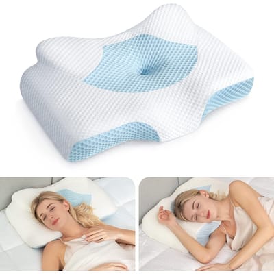 Hollow Design Odorless Memory Foam Pillows with Cooling Case