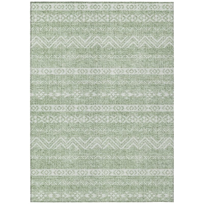 Machine Washable Indoor/ Outdoor Chantille Boho Stripes Rug