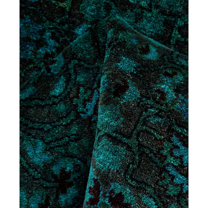 Overdyed One-of-a-Kind Hand-Knotted Area Rug - Green - 2' 8" x 10' 7"