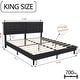 preview thumbnail 50 of 59, alazyhome Upholstered Platform Bed Frame with Button Tufting Headboard