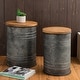 preview thumbnail 14 of 71, Glitzhome Industrial Farmhouse Round Storage Side Tables (Set of 2)