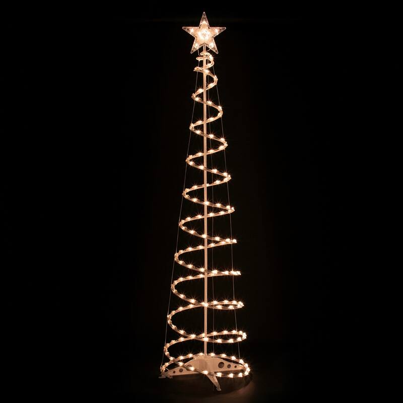 Set of 3 Clear Lighted Spiral Christmas Trees - 3', 4', and 6'