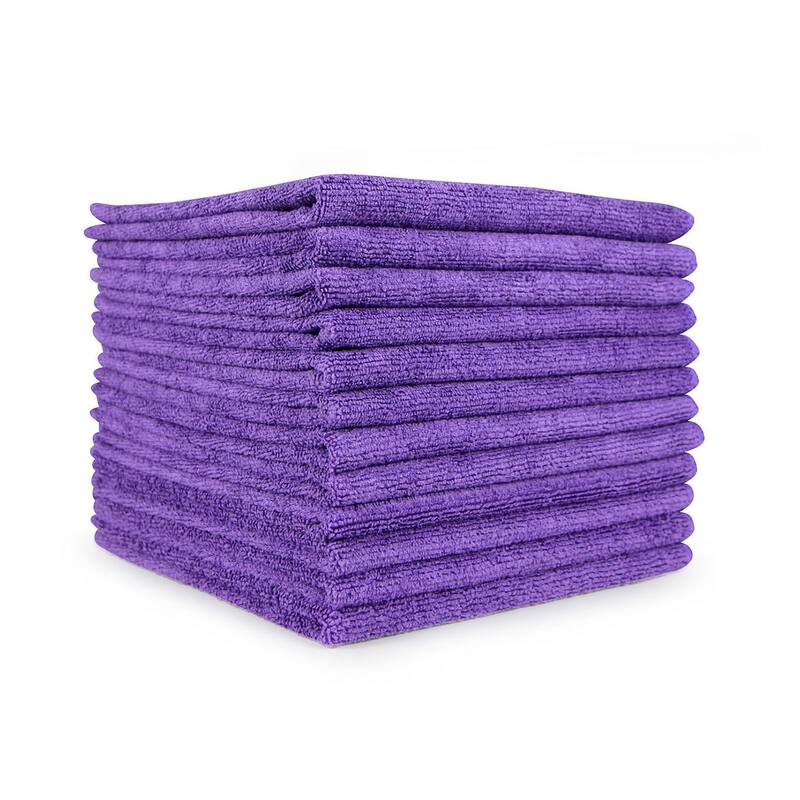 Arkwright Microfiber 12-Piece Cleaning Cloths - 16x16 - Purple