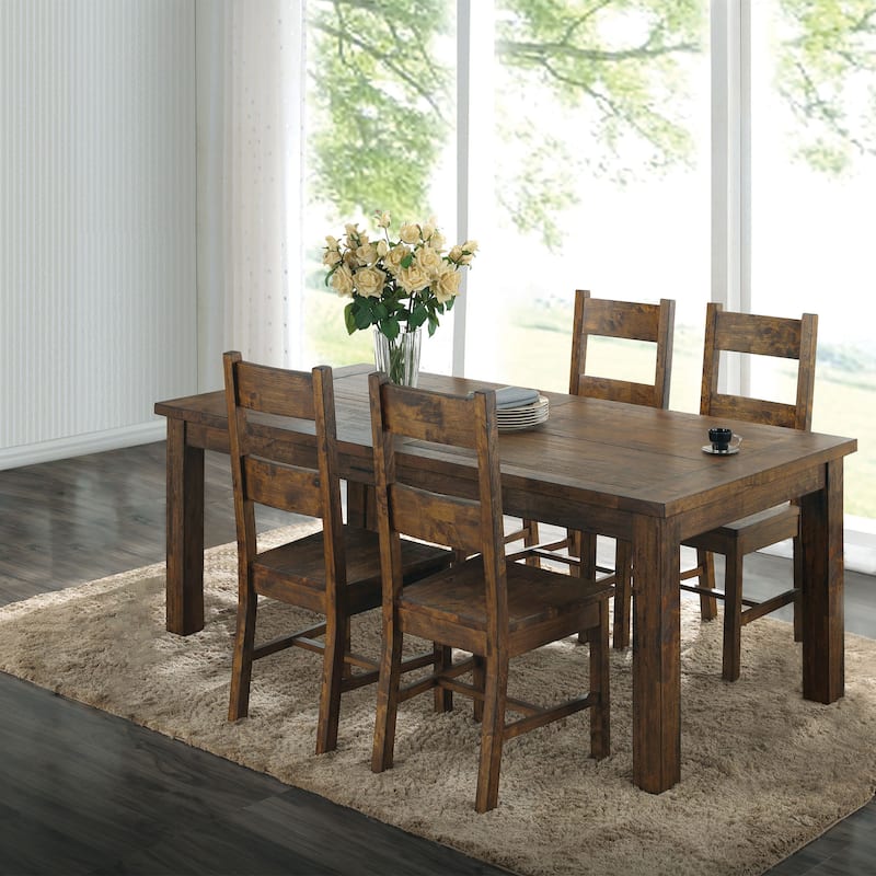 Coleman 5-piece Rectangular Dining Set Rustic Golden Brown - Rustic Golden