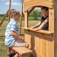 preview thumbnail 6 of 14, Backyard Discovery Montpelier Cedar Wood Swing Set, Slide, Clubhouse