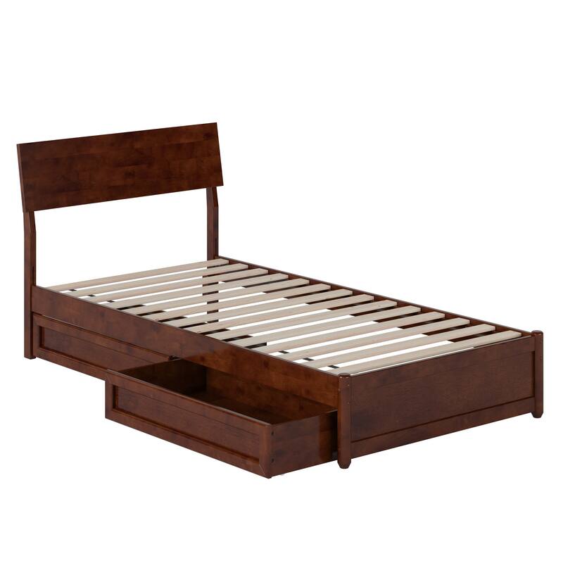 Norla Wood Platform Bed with Storage Drawers