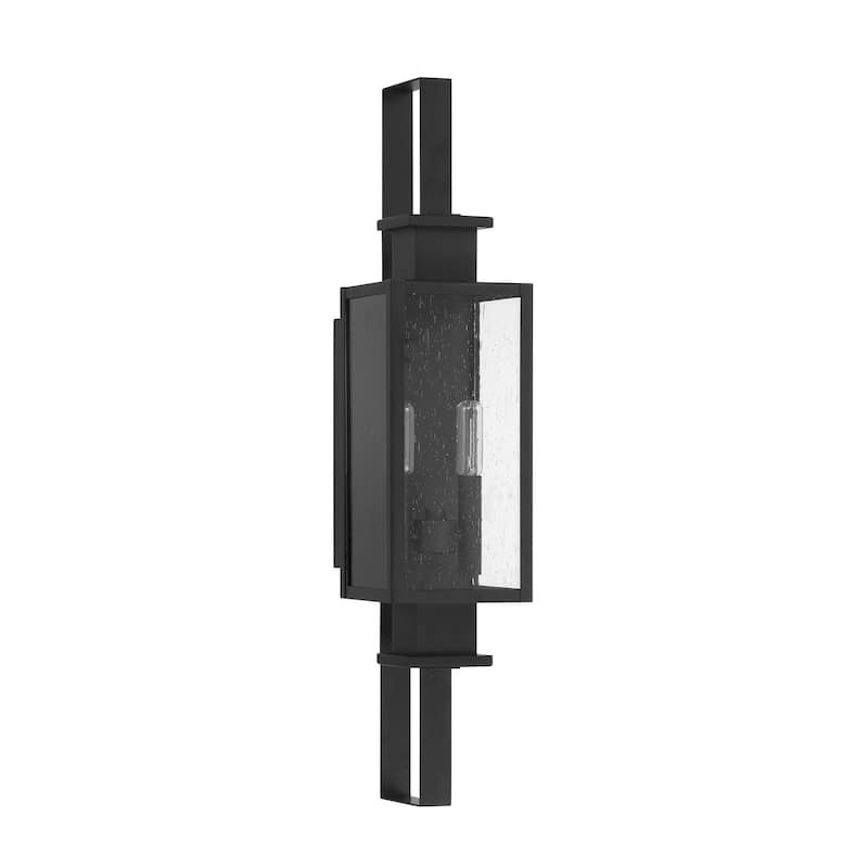 Ascott 2-Light Outdoor Wall Lantern in Matte Black - Matte Black