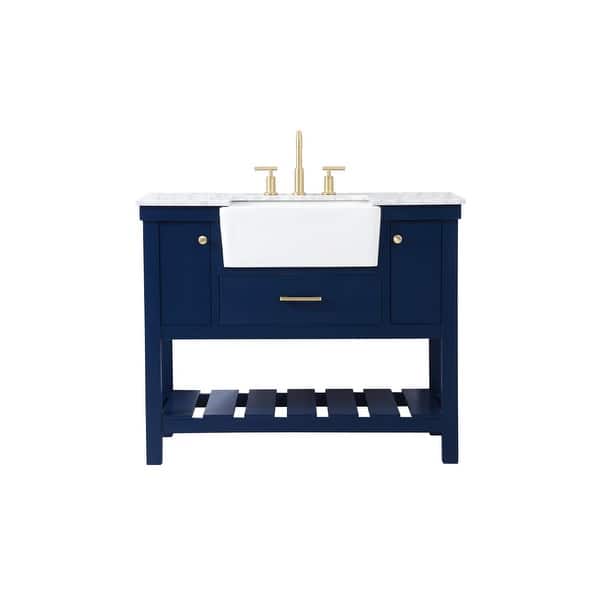 slide 1 of 1, Elegant Lighting VF60142 Clement 42" Free Standing Single Basin Vanity Blue - Painted