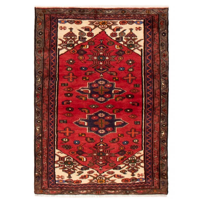 ECARPETGALLERY Hand-knotted Andelz Red Wool Rug - 3'3 x 4'9 - Red - 3'3 x 4'9