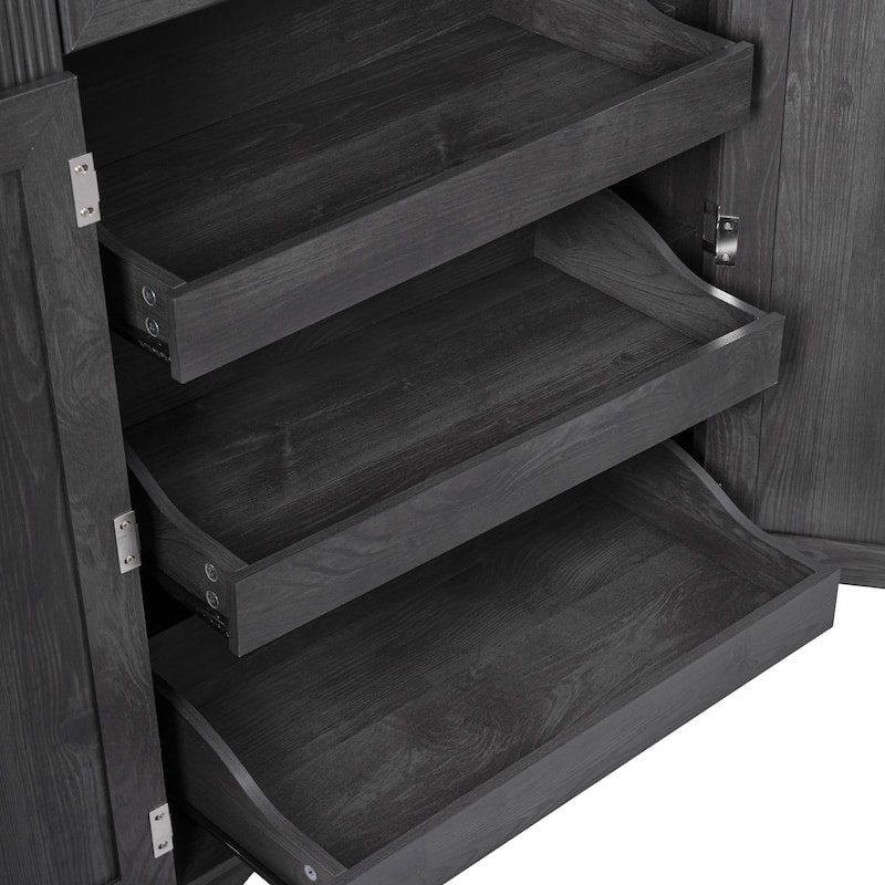 71" Tall Kitchen Pantry Storage Cabinet with Pull Out Cabinet Organizers for Kitchen