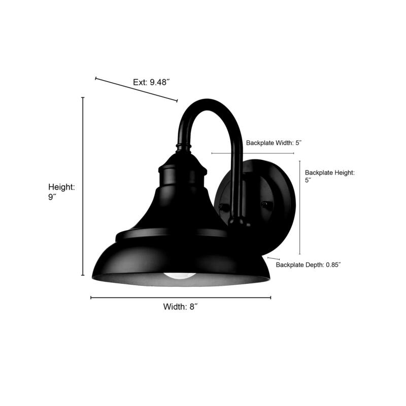 Alvii 1-Light Outdoor Wall Sconce Powder Coated Black - Powder Coated Black