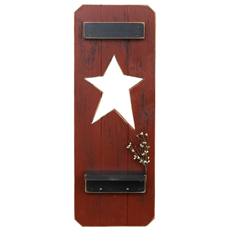 Country-Style Star Shutter - Burgundy