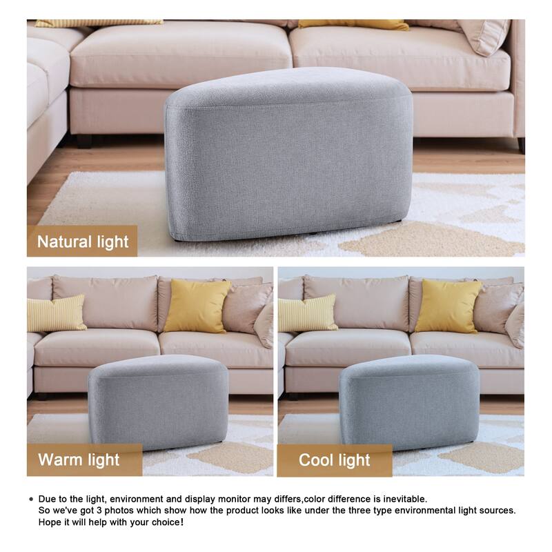 26" Footstools and Ottomans, Modern Fabric Pouf Ottoman
