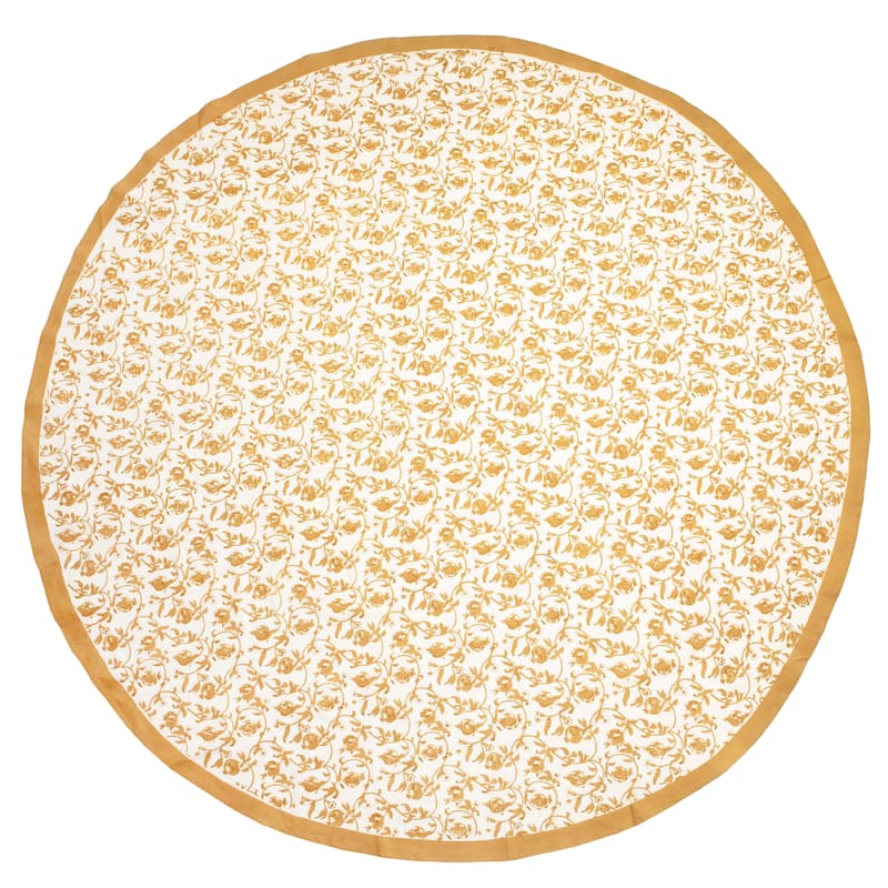 Couleur Nature Granada Tablecloth - Mustard - 70" Round