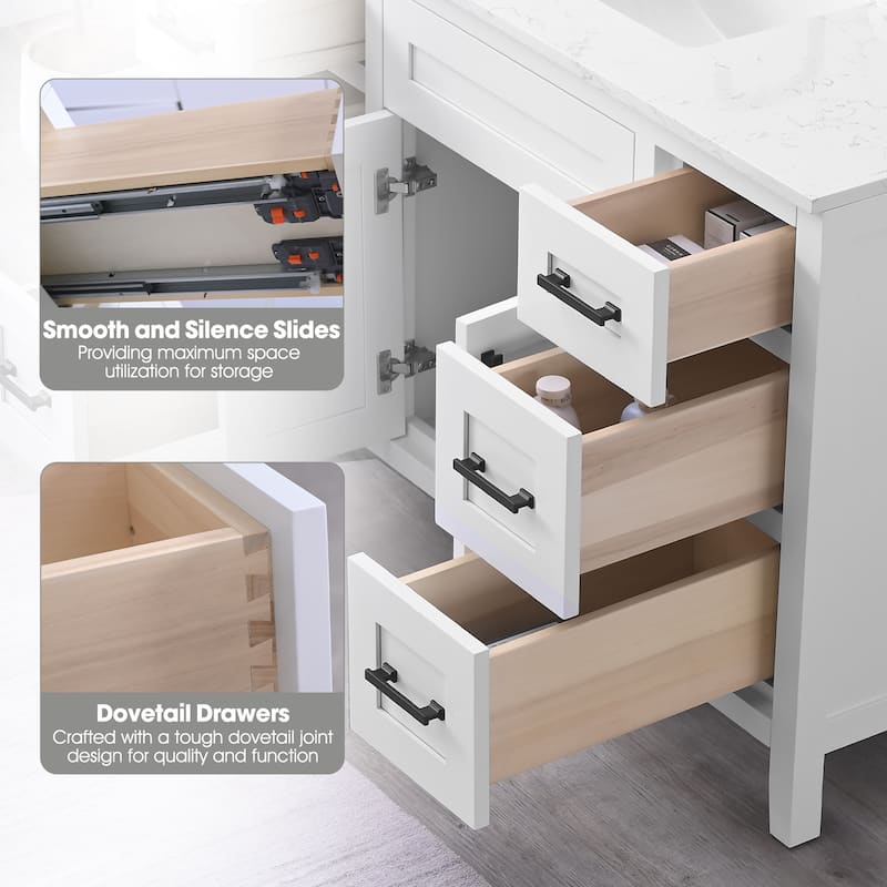 Nephelily 48" 60" 72" Bathoom Vanity Base Only, Easy-to-Install