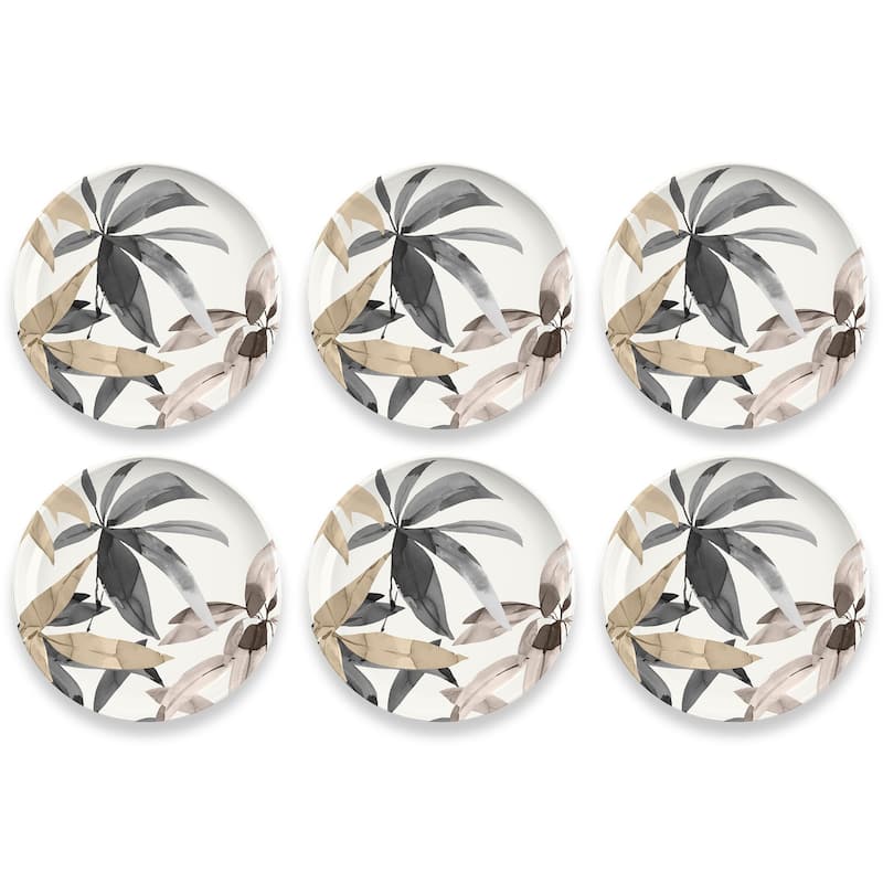 Abode Homewares Bal Leaves Merge Salad Plate - Brown - 8.5" - Set of 6 - Brown