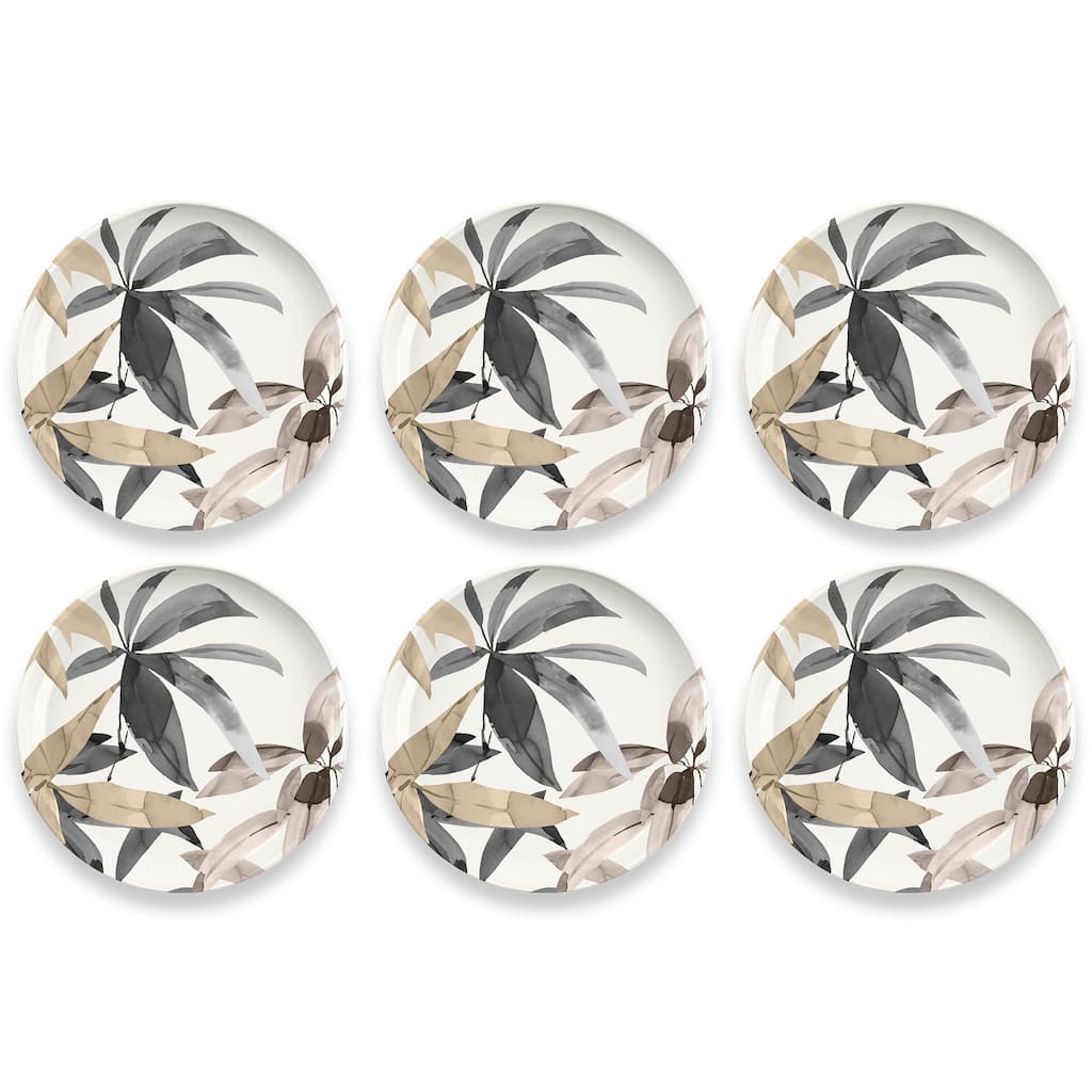 Abode Homewares by TarHong Bali Leaves Salad Plate, ( MERGE) ,8.5", Set of 6