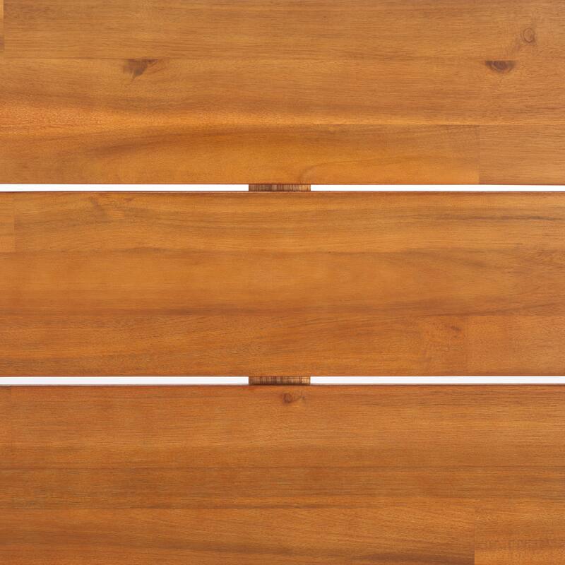 SAFAVIEH Outdoor Patio Furniture Kento Solid Wood Slatted Coffee Table - 47"W x 24"D x 15"H