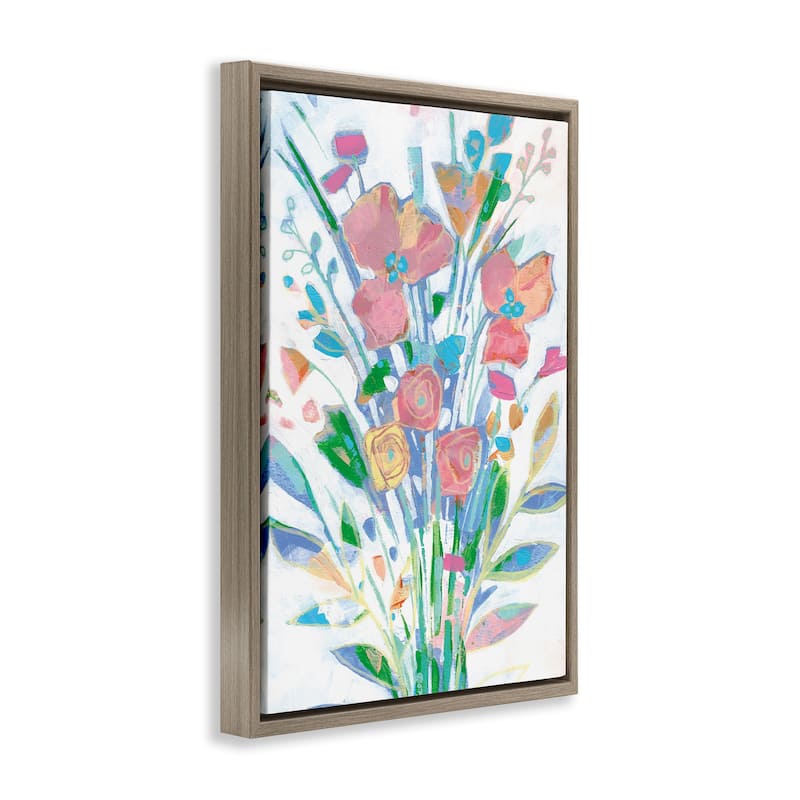 Stupell Pastel Joyful Bouquet Framed Floater Canvas Wall Art Design By Stephanie Fielden