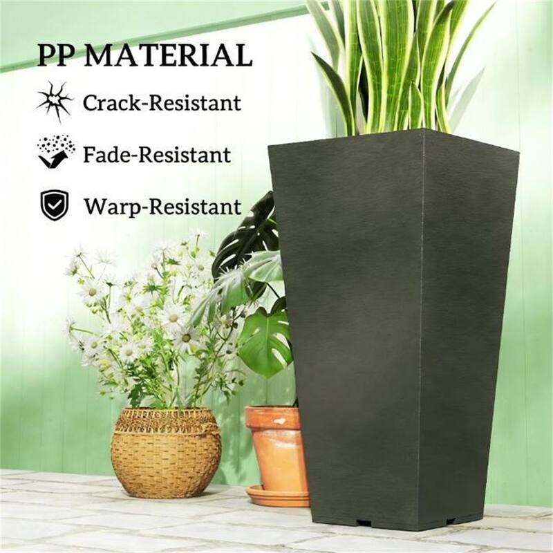 Plant Flowerpot, Set Of 2 Plastic Flowerpots, Black Flowerpot, suitable For Balcony, Courtyard