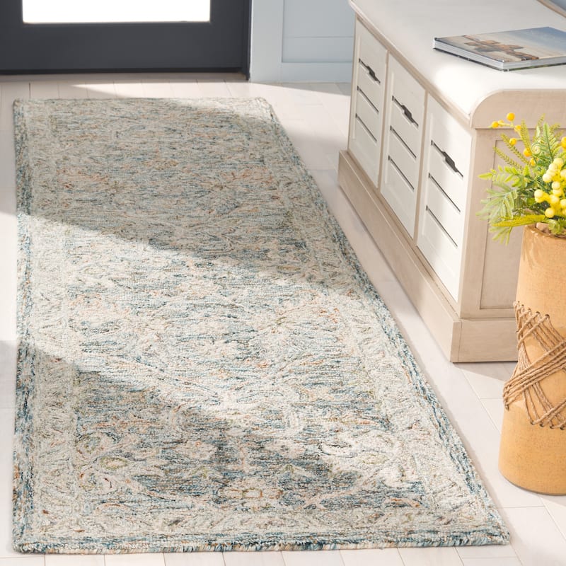 SAFAVIEH Handmade Metro Marcienne French Country Wool Rug - 2'3" x 10' Runner - Teal/Green