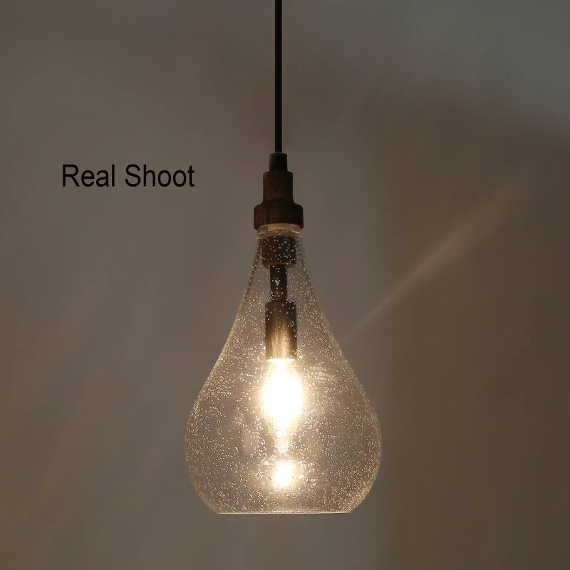 Marro Modern Farmhouse Mini Pendant Seeded Glass Teardrop Islands Lights for Dining Room