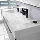 preview thumbnail 24 of 32, Vera Rectangular White Composite Stone Console Bathroom Vanity Sink