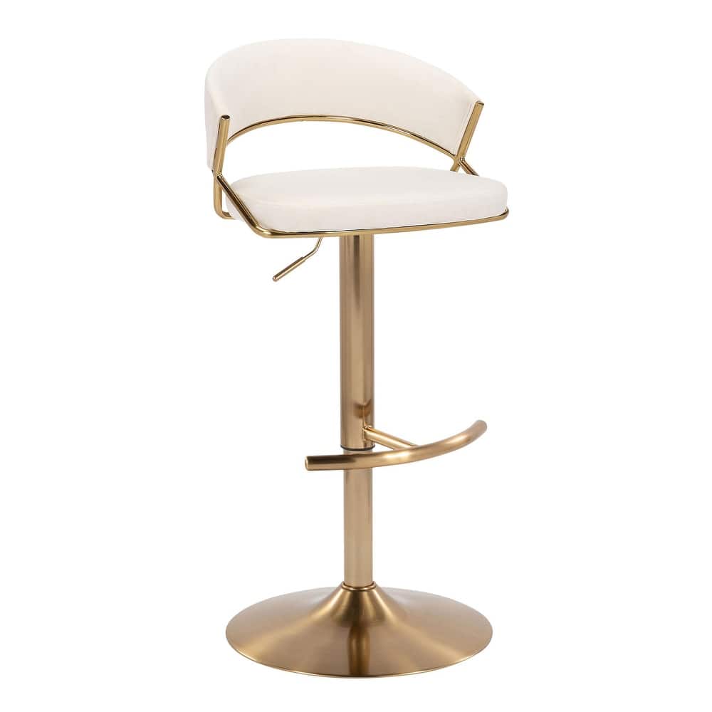 Silver Orchid Tatyana Adjustable Bar Stool with Rounded T Footrest (Set of 2)