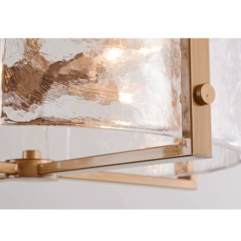 Laia 4-Light Metal Frame Textured Glass Panels Flush Mount