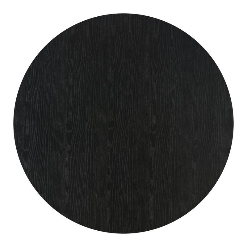 HomeRoots 32" Black and Walnut Wood Round Drum Coffee Table - 32.00 in. x 14.20 in. x 32.00 in.