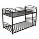 preview thumbnail 5 of 16, Twin Over Twin Metal Bunk Bed With Slide,Kids House Bed Black