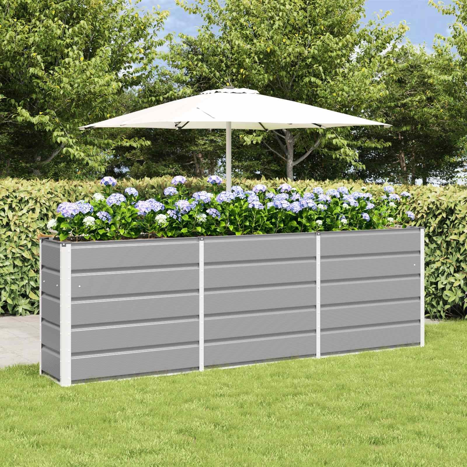 vidaXL Planter in Steel - 39.37 x 15.75 x 17.72"