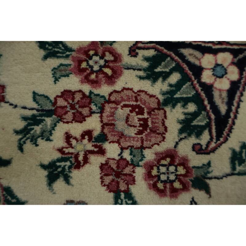 Hand Knotted Oriental 100% Wool Carpet Traditional Floral Beige & Ivories Aubusson Area Rug - 12' 3'' X 9' 1''