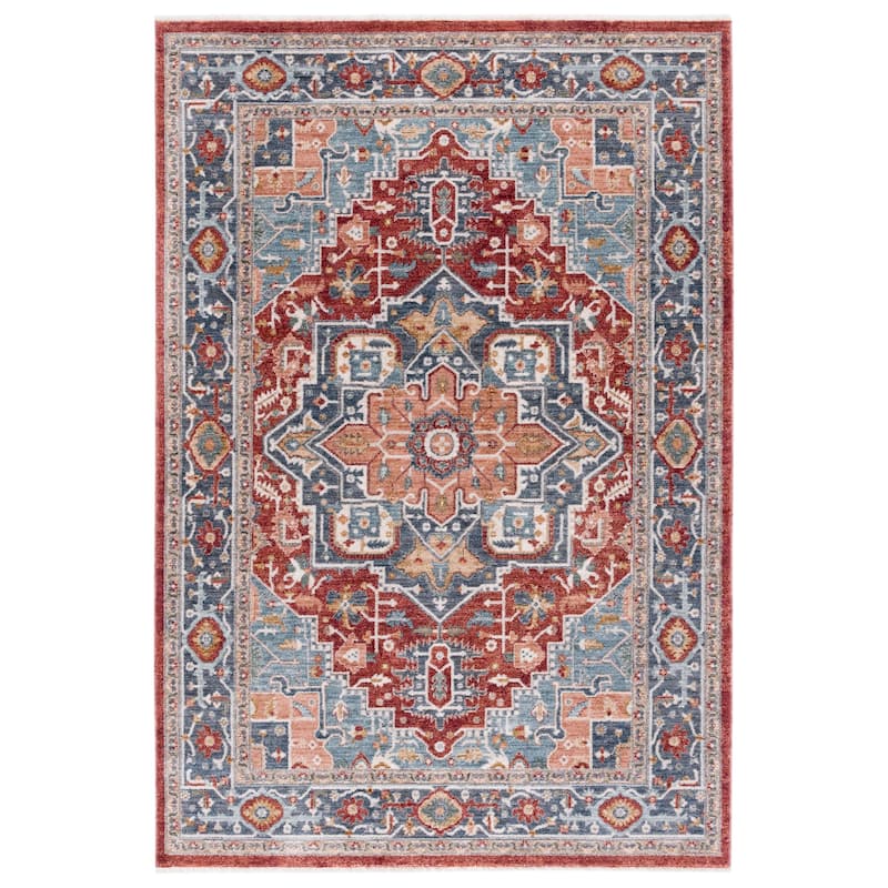 Lauren Ralph Lauren Gieze Transitional Rug - 5' x 8' - Blue/Red Ivory