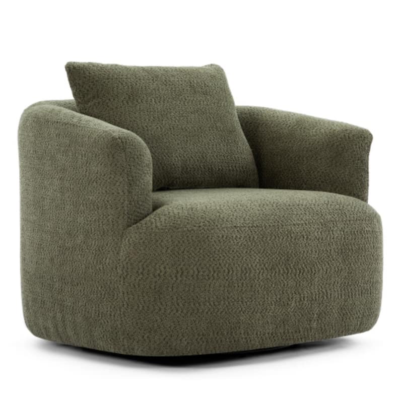 360° Swivel Accent Chair with Throw Pillow by Harper&Bright Designs