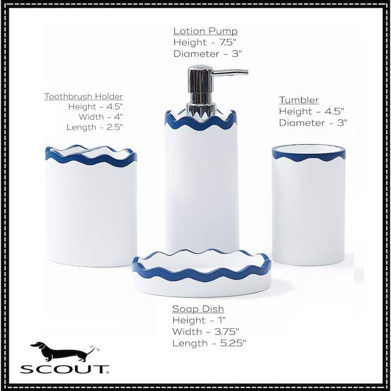 SCOUT Ric Rac 4 Piece Bath Accessory Set