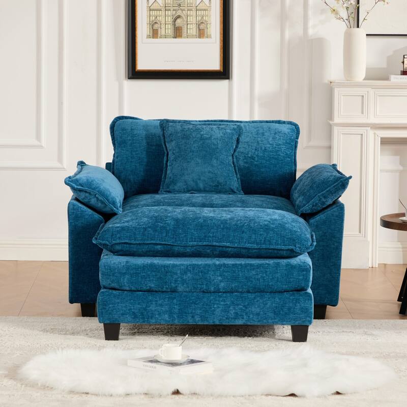 Roomfitters Cloud Sofa Chair, Modern Chenille Upholstered Single Seat with Deep Cushion Comfort