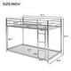 preview thumbnail 30 of 32, Twin over Twin Size Metal Low Bunk Bed with Ladder and Fence for Kids' Bedroom