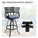 preview thumbnail 27 of 37, 3/5-Piece Outdoor Bar Stool Set Aluminum Swivel Bar Stools with Sunbrella Cushion