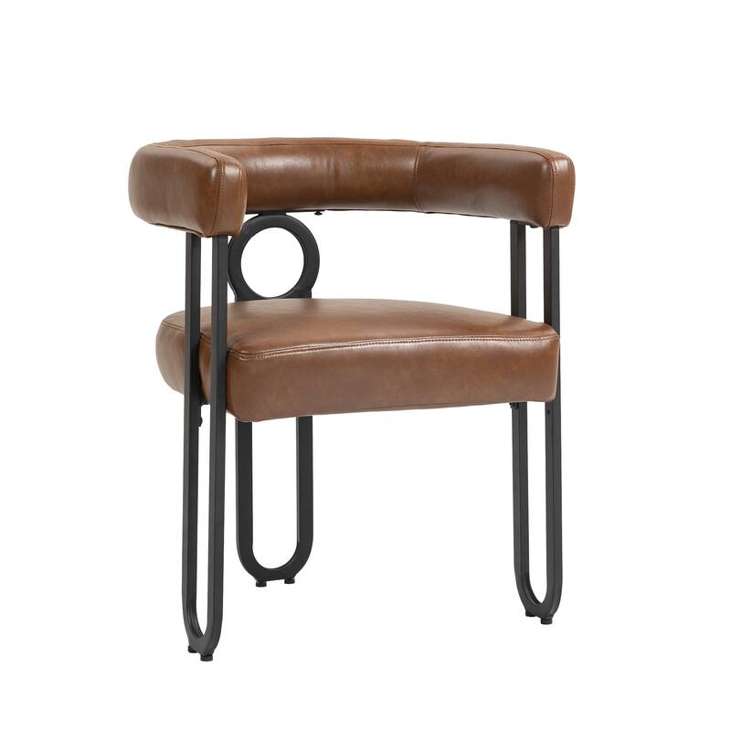 Chenille/Leather Upholstered Contemporary Designed Side Dining Chairs（set of 2）