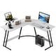 preview thumbnail 26 of 36, Homall L-Shaped Gaming Desk Computer Corner Desk Office Writing Desk White