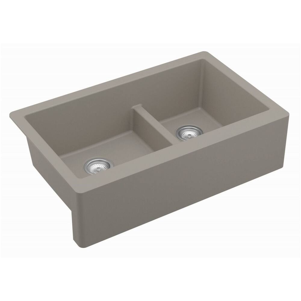 Karran USA QA-760 Quartz QA 34" Farmhouse Double Basin Quartz