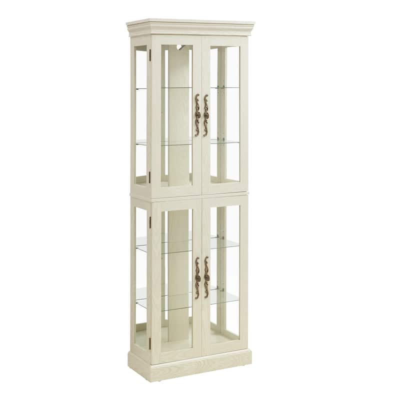 Lighted Glass Curio Display Cabinet,Display Cabinet,Storage Cabinet Wine cabinet Wood Frame Toy Display for Living Room,Kitchen