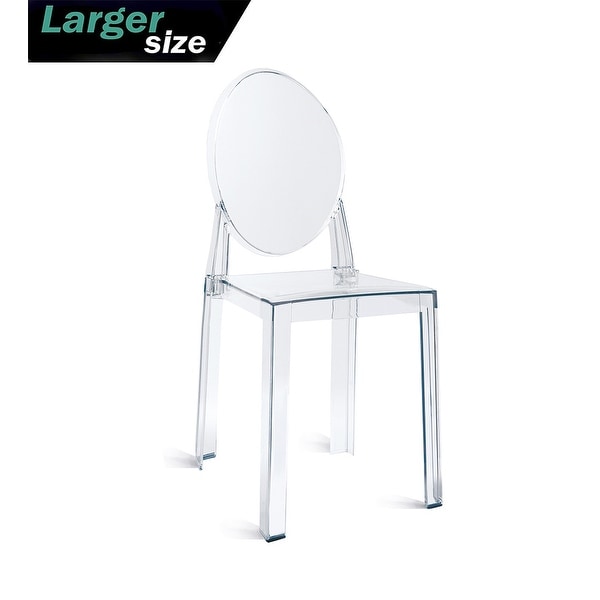 2xhome Larger Size Modern Transparent Dining Living Room Ghost Side Dining Room Chair Accent Lounge No Arms Armless Seat