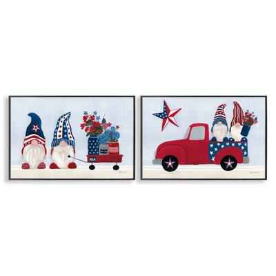 Stupell Americana Florals & Gnomes Framed Giclee Art Design By Yvette St. Amant (Set of 2)