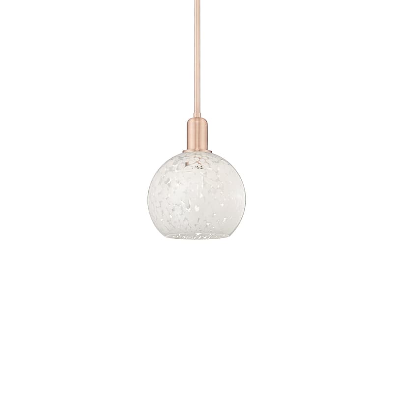 Innovations Lighting 716-1S-11-8 White Mouchette Pendant White - Antique Copper / White Mouchette