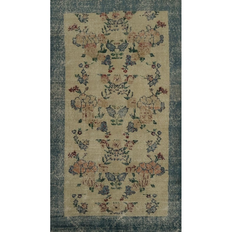 Hand Knotted Oriental 100% Wool Carpet Transitional Floral Beige & Ivories Anatolian Area Rug - 6' 4'' X 3' 6''