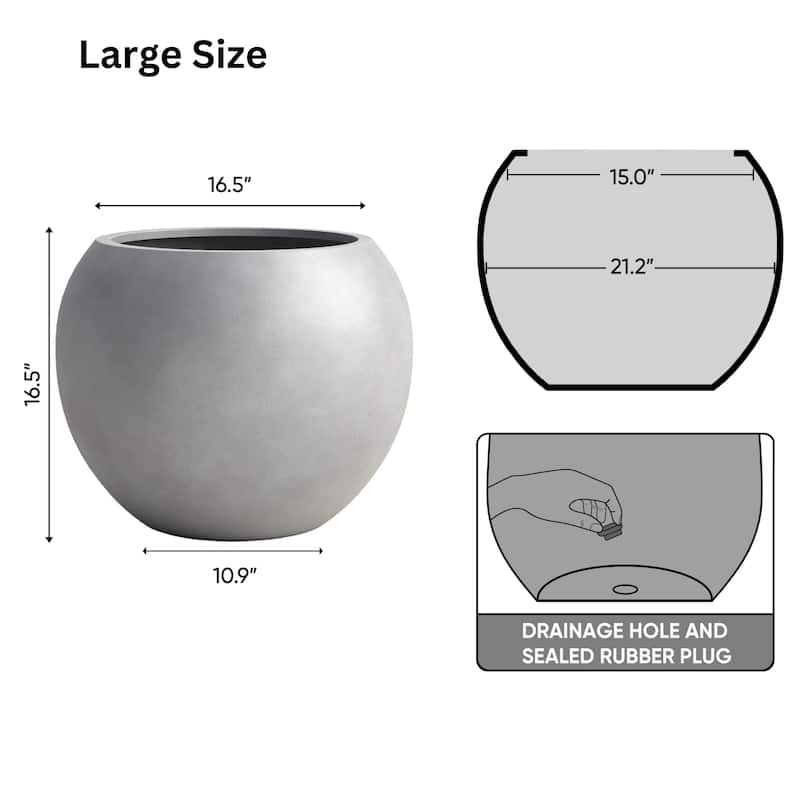 DTY Signature Mount Sherman 1-Piece Fiberstone Planter for Indoor/Outdoor